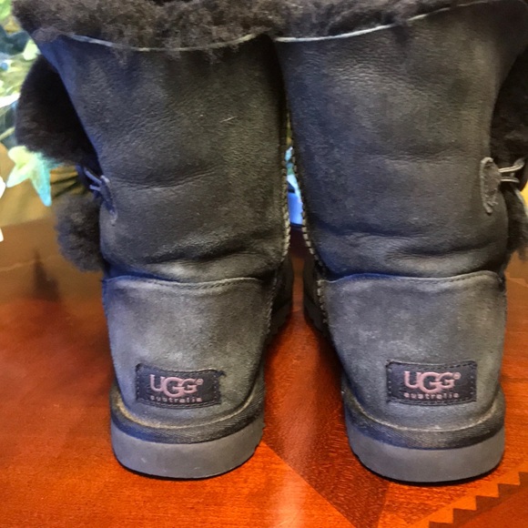UGG Black Bailey Short Button Boots - Picture 3 of 8
